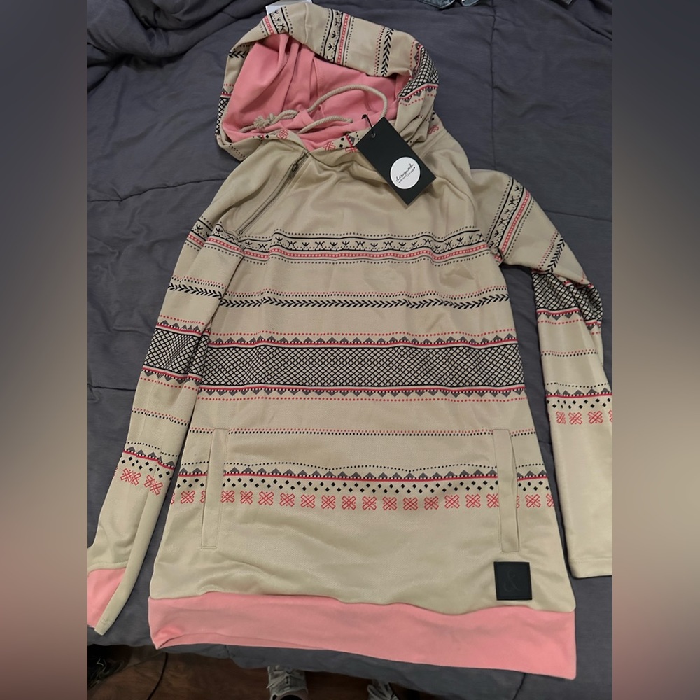 Ampersand Ave double hood sweatshirt “girl gang”